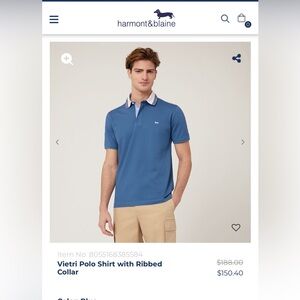 Harmont & Blaine Men's golf polo size XL powder blue